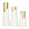 Set of 3" Gold Stoneware Contemporary Vase 15", 12", 9"